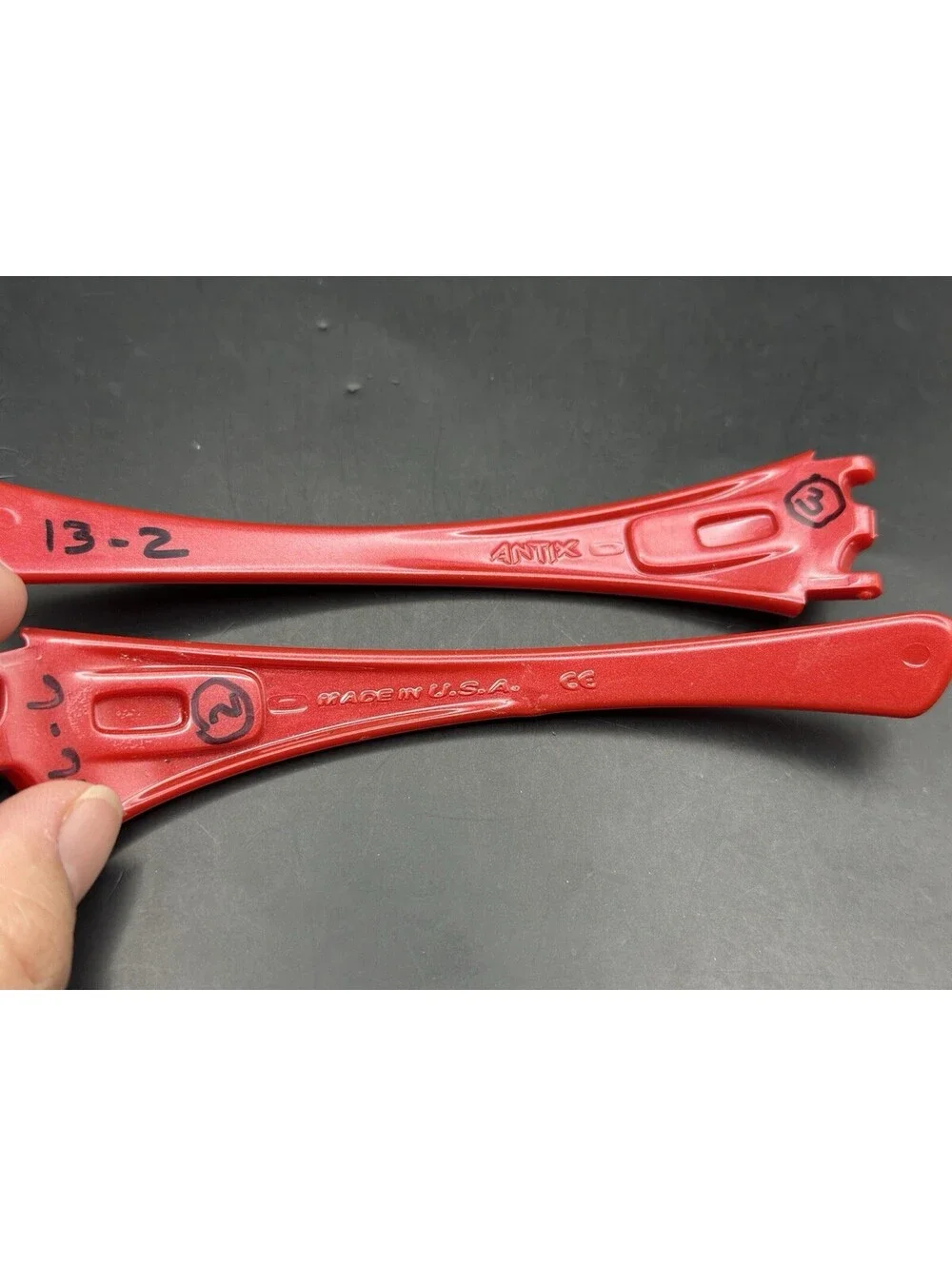 Oakley Antix OEM Bright Metallic Red Replacement Arms (No Icons)